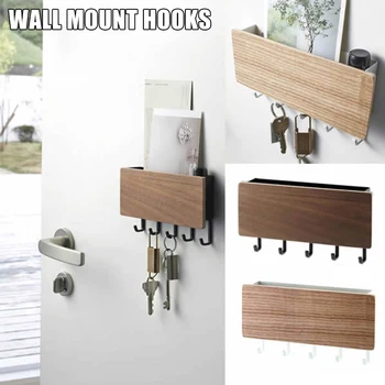 

1pcs Wall Mounted Key Holder Key Chain Rack Hanger with 5 Hooks Multiple Mail and Key Holder Organizer for Home Decorative Hook