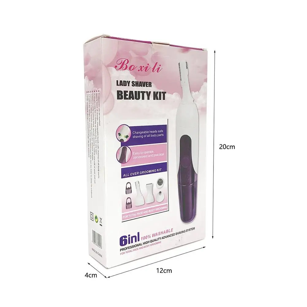 Lady Shaver Beauty Kit 6-in-1 Scraper Lady Shaving Cutter Multi-function Hair Clipper Beauty Tools Set Kit Stainless Steel Blade
