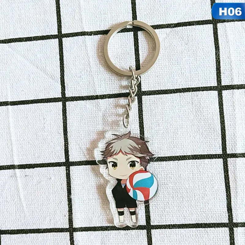 KEY5558H06 Haikyuu Hinata Syouyou косплей реквизит брелок для ключей акриловый брелок Рождество - Цвет: KEY5558H06