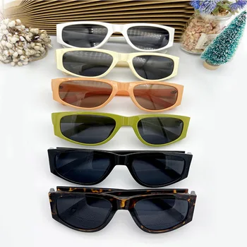 Damskie okulary przeciwsłoneczne prostokątne okulary Vintage Leopard markowe okulary przeciwsłoneczne projektant okulary damskie okulary przeciwsłoneczne Cat Eye tanie i dobre opinie CN (pochodzenie) Anty-uv