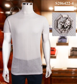 

BILLIONAIRE T shirt men silk 2020 new summer casual Thin elastic embroidery O-neck quality British Short sleeve free shipping