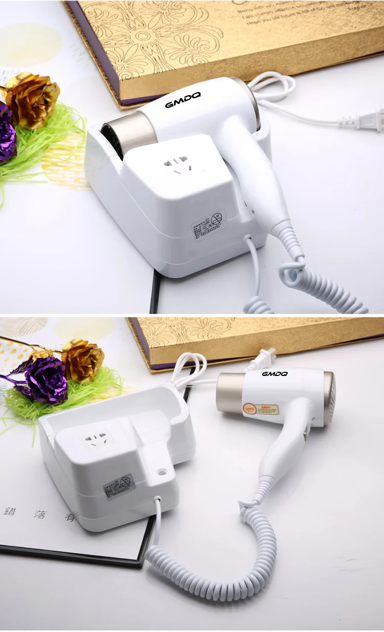 Hair Dryer Hotel Special Wall Hanging Wall Toilet Bathroom Hair Dryer Without Punching Blow Dryer Anion Foldable Handle