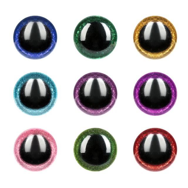 10set 16/18/20/22/24mm Shinning Glitter Plastic Doll Safety Eyes Plush Toys Accessories Eyeballs For DIY Toy Bear Stuffed Making 4