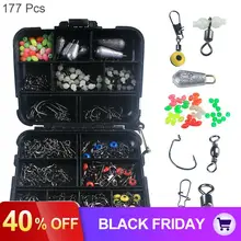 177 шт. комплект рыболовных принадлежностей кривошипный крюк защелки Rolling поворотный Рыболовный соединитель светящиеся бусины для рыбалки грузила