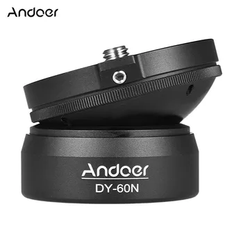

Andoer DY-60N Tripod Head Leveling Base Leveler Adjusting Plate Aluminum w/ Bubble Level + Bag for Canon Nikon Sony DSLR Camera