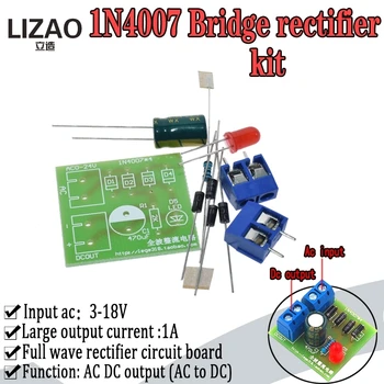 

1N4007 Diy Kit IN4007 Bridge Rectifier AC DC Converter Full Wave Rectifier PCB Board KIT Parts Electronic Suite