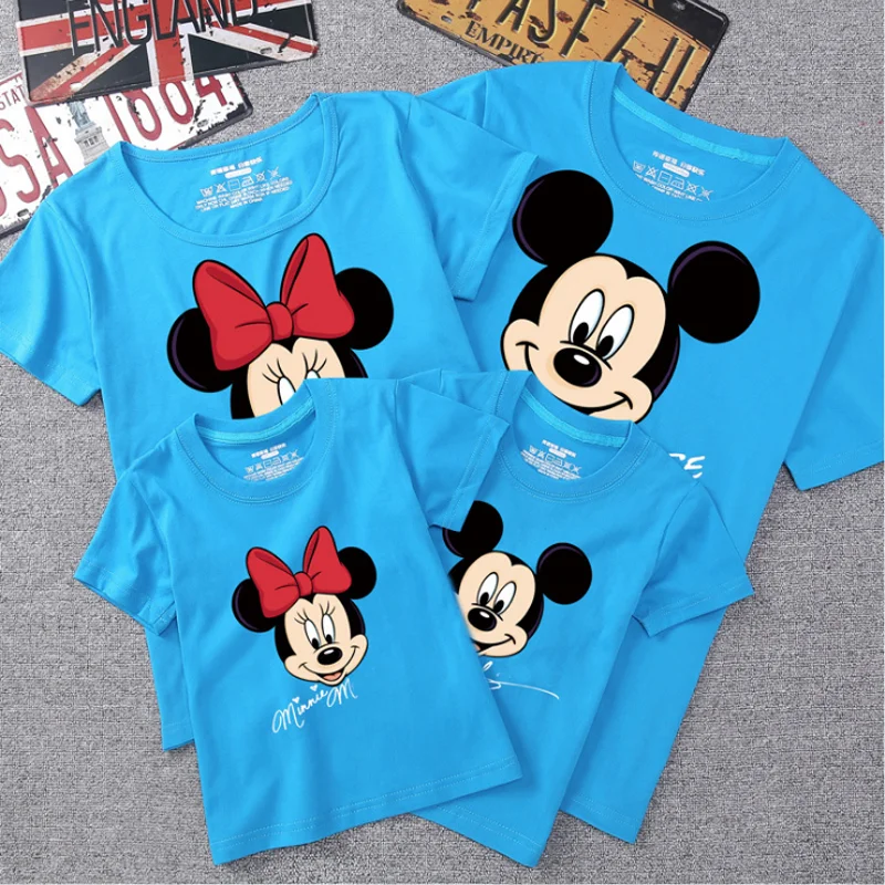 Camisetas de Mickey y Minnie Mouse fotografía, juego de camisas familiares de algodón, con diseño de dibujo animado Mickey Mouse, camisetas para mamá, papá e hijos _ AliExpress Mobile