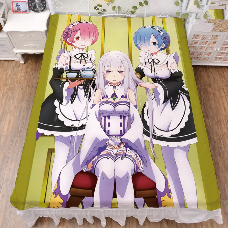 re4 August японское аниме Re Zero kara Hajimeru Isekai Seikatsu постельное белье из молочного волокна и фланелевое одеяло летнее одеяло 150x200 см - Цвет: re4