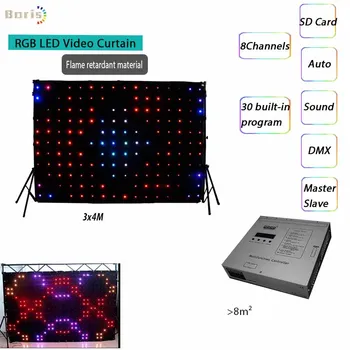 

P20 LED Backdrop Curtain P18 3x4M DMX Controller 30 programs 360pcs LED Vision Curtain Flexible Screen LED Video Curtain Screen