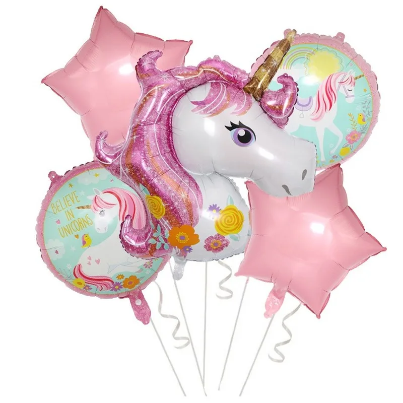 

1set 18 Inch Large Unicorn Foil Balloons for Birthday Party Decorations and Baby Shower Decoration Globos Cumpleanos Infantiles
