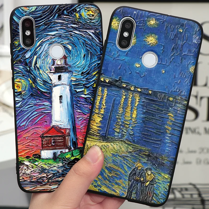 Чехол с 3D рисунком маслом и тиснением для Xiaomi Redmi Note 8T 5A 4X 7 6 5 L30 K20 8A Mi 9 SE A3 Lite A2 9T Pro 10