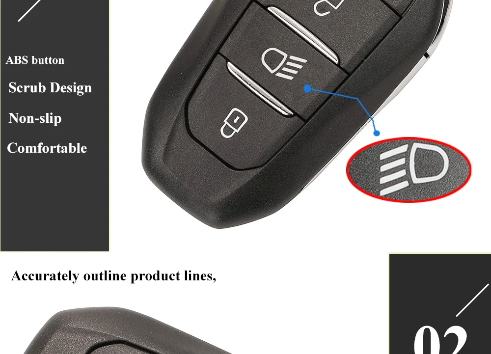 Keyforkess 434Mhz FSK 4A Chip Car Remote Key per Peugeot 3008 5008 2016 Citroen C3 C5 Smart Control Keyless Entry fob faro - H360f46190f284089a9a33bfa1e5102953