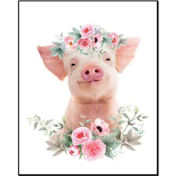 

ARMYQZ Animal Diamond Embroidery Pig 5D Diamond Painting Full Diamond Square/Round Mosaic Rhinestone Cross Stitch Set Home Decor
