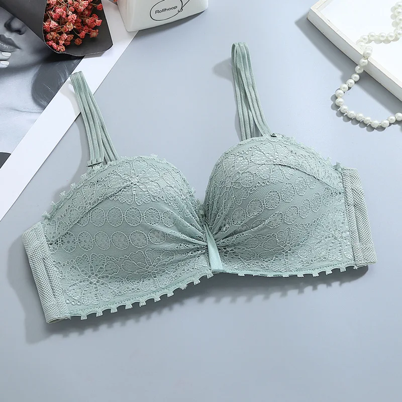 Pea Green Сексуальный женский бюстгальтер без бретелек, бюстгальтер, собранный, не скользит, маленькая грудь, нижнее белье, половина чашки, без стального кольца, Невидимый сексуальный бюстгальтер сзади - Цвет: Pea Green