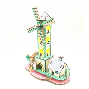 

DIY Model toys 3D Wooden Puzzle-Childlike cottage Wooden Kits Puzzle Game Assembling Toys Gift for Kids Adult P25