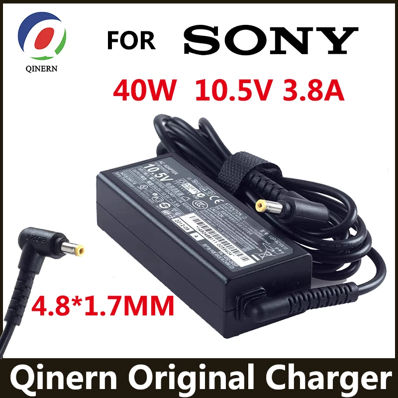 10.5V 3.8A 40W 4.8*1.7MM Laptop Adapter Charger For Sony Vaio Pro 11 13 DUO11 DUO13 VGP-AC10V10 VGP-AC10V9 SVP132A1CM Power