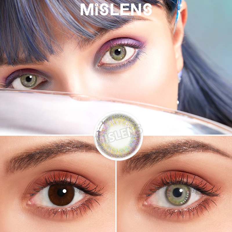 

Mislens 1 пара (2 шт.) цветные контактные линзы для глаз коричневого цвета линзы для глаз цвет ed контактные линзы цвет es