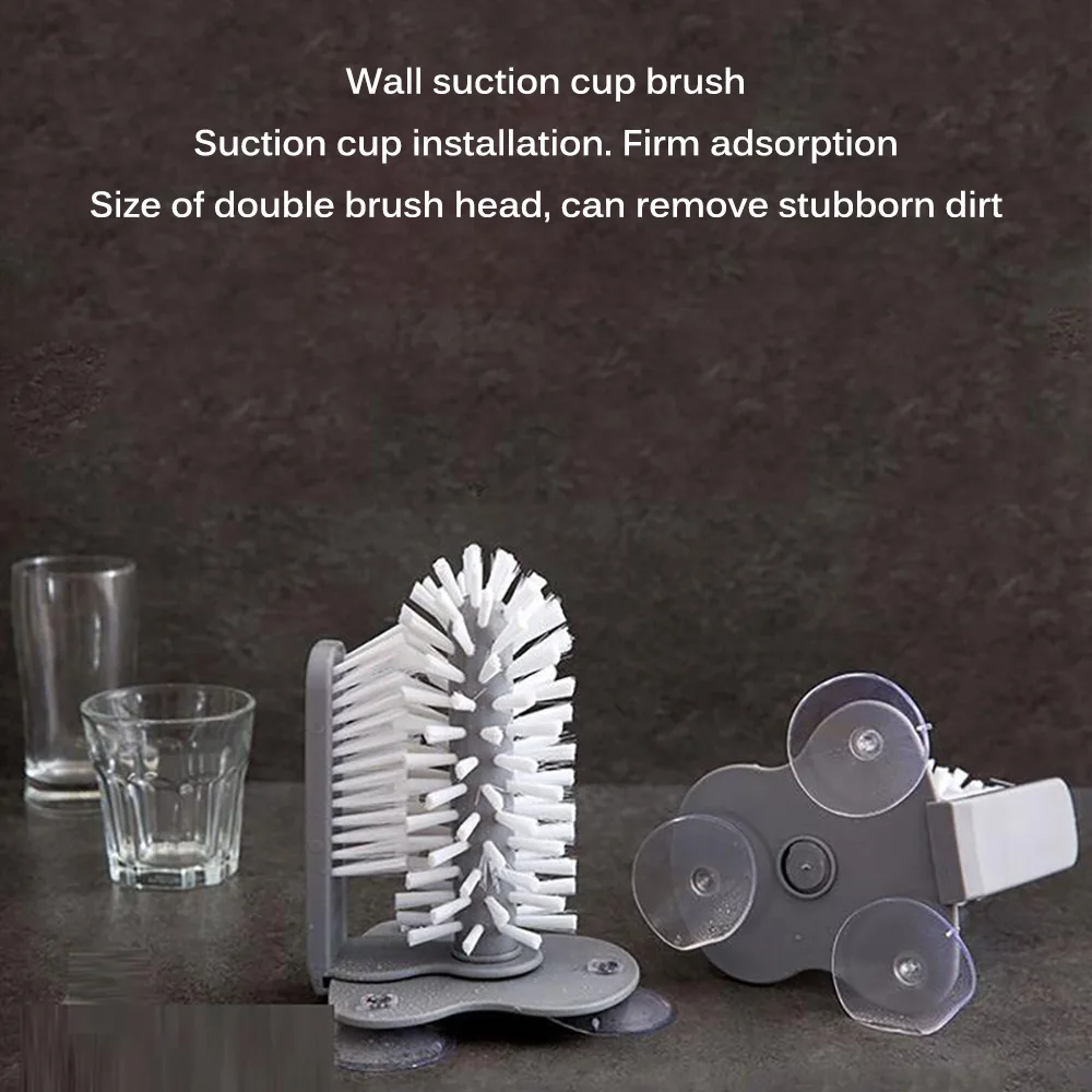 Glass Cleaner Bottles Brush Sink Kitchen Accessories Drink Water Cup Scrubber Mug Wine Suction Cup Cleaning Brush Drop Ship