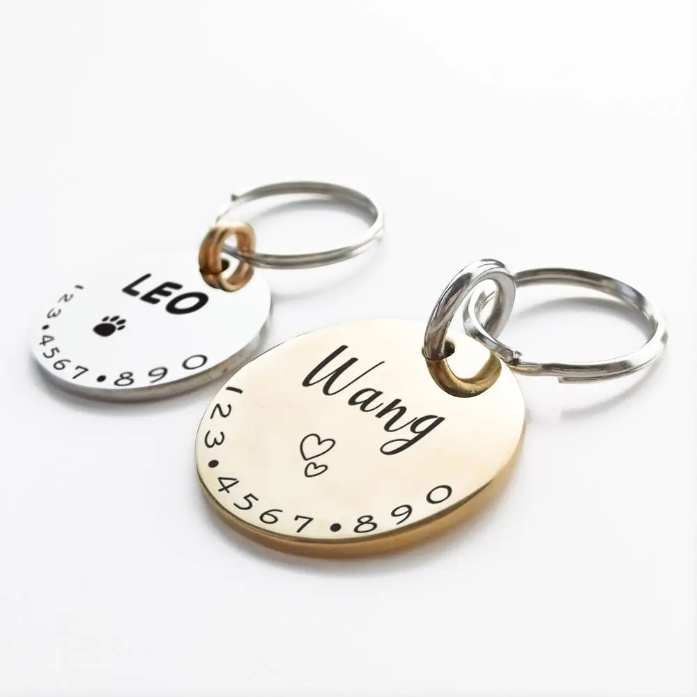 Personalized Pet Cat Dog ID Tag Collar Accessories MW001 Custom Engraved Necklace Chain Charm Supplies For Dog Tag Name Products 4 colors stainless steel custom engraved necklace dog army tag necklaces personalized name id memorial photo pendants jewelry