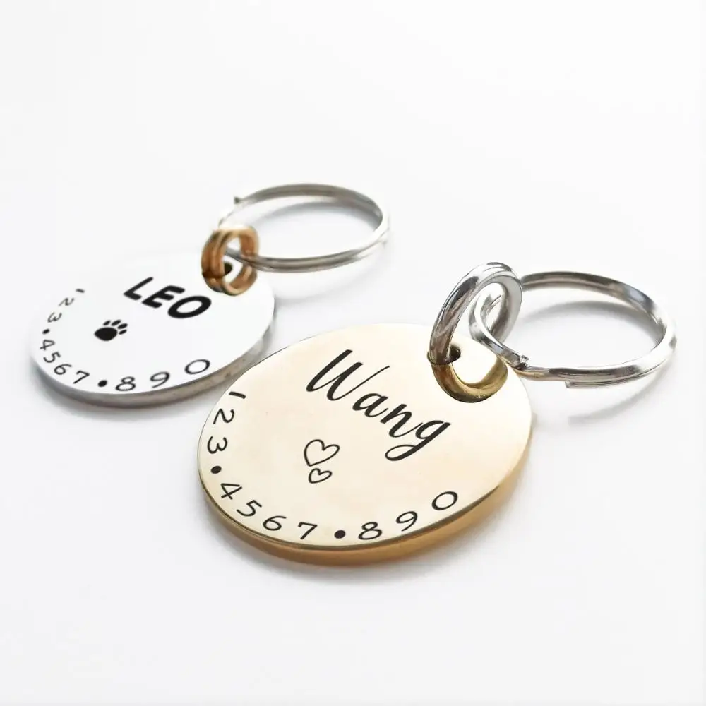 Personalized Pet Cat Dog ID Tag Collar Accessories MW001 Custom Engraved Necklace Chain Charm Supplies For Dog Tag Name Products personalized dog id tag custom dog pet puppy tag dog collar accessories engraved name address heart pendant tag for your pet