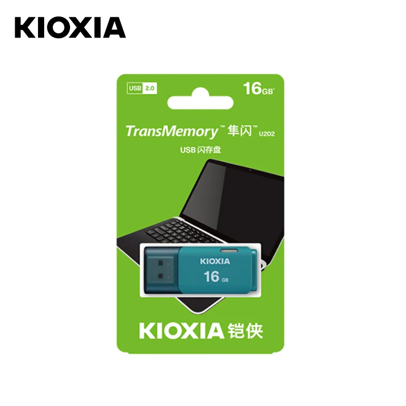 16 gb flash drive Kioxia USB TransMemory Flash drives 16GB Blue and White Formerly Toshiba U-Pan 16G U202 Pendrive with light usb flash memory USB Flash Drives