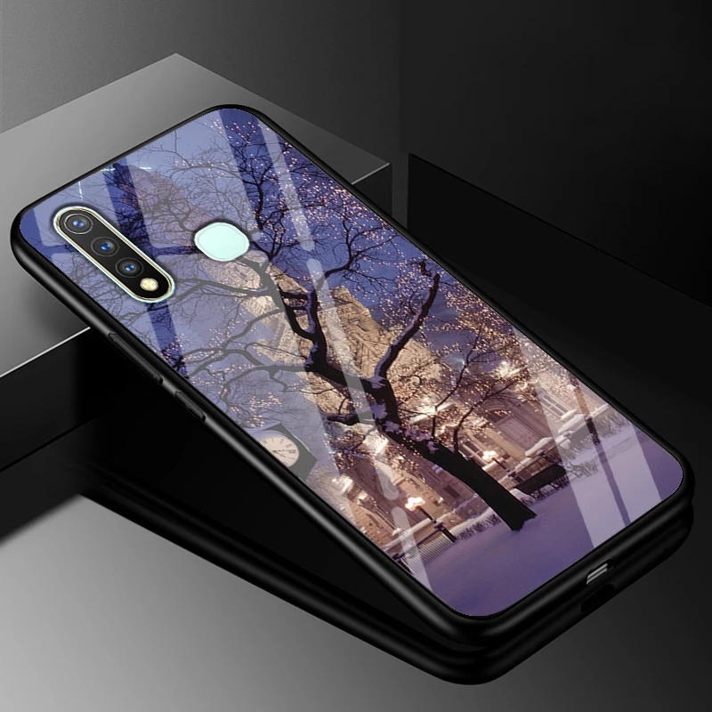 18 ДЛЯ Vivo Y19 чехол 6,53 ''закаленное стекло твердая задняя крышка для Vivo Y19 чехол Y 19 полный защитный чехол для телефона s силиконовый бампер - Цвет: 18