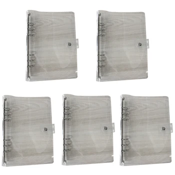 

A5 6-Hole Transparent Ring Binder Transparent Soft PVC Notebook Ring Ring Binder Snap Open and Close Ring Binder