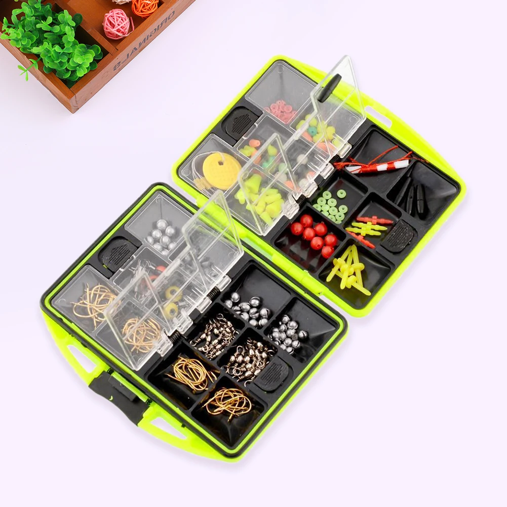 24 kinds Assorted Tackle Box Lure Jig Swivels Hooks Fishing Accessories NEW