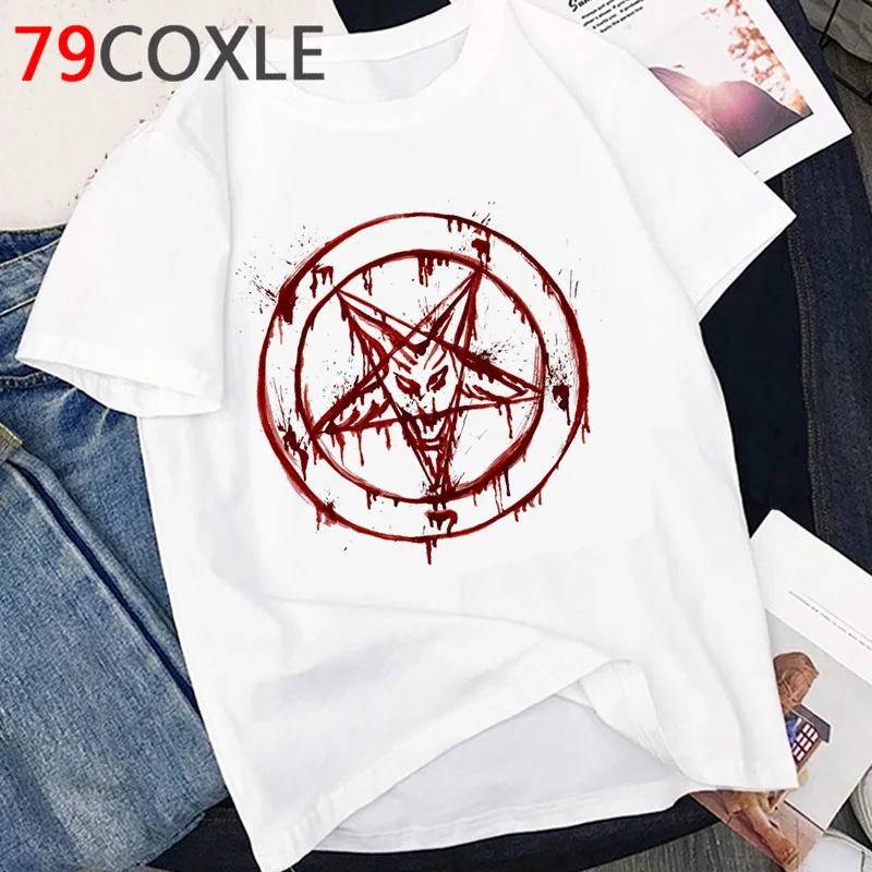 Satan Horror T Shirt Women Demon Death Scary Devil Funny T-shirt Satanism  Alien Grim Reaper Satanist Graphic T Shirts Female