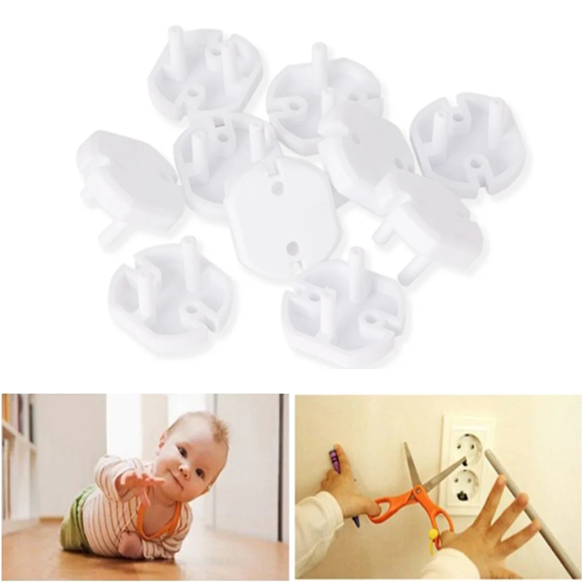 10pcs Cover EU Plugs Protector Kids Safety Electric Sockets Protection