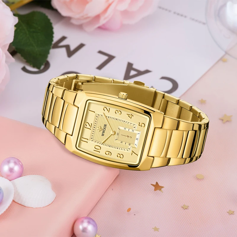 Gold Watch Women Square Ladies Creative Steel Women's Bracelet Watches Female Waterproof Clock,women watches