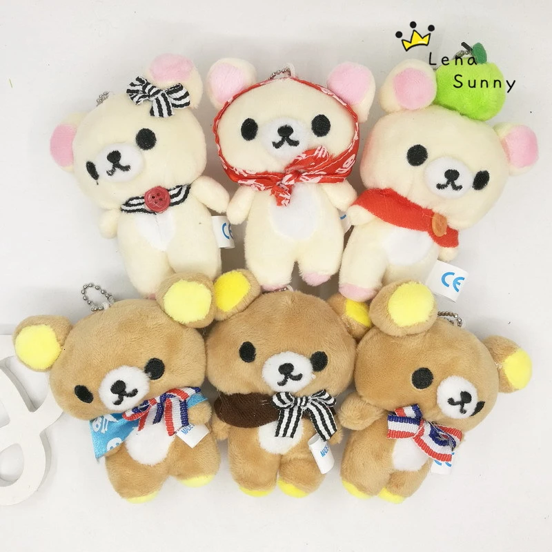 50 шт./лот Kawaii Joint Медведь Rilakkuma, плюшевый игрушечный, 10 см маленький плюшевый мишка Joint Подвеска Игрушка, свадебные и вечерние брелки подарки игрушки