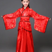 Китайский костюм для народных танцев для женщин; Детский костюм; платье в стиле династии Хань; костюм принцессы для студийного представления; танцевальные костюмы