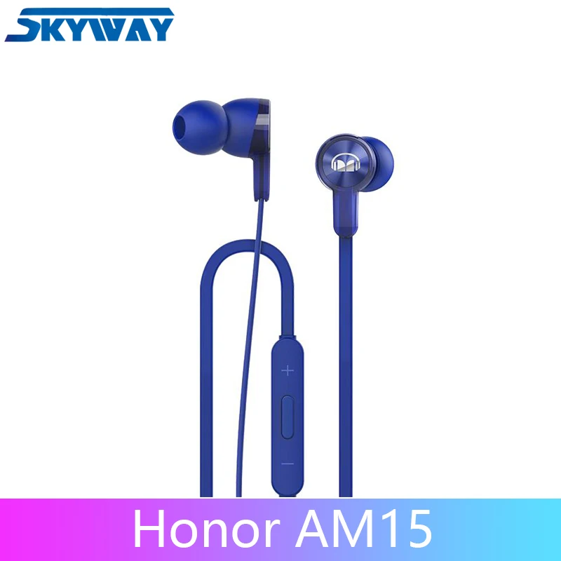

Huawei Honor Earphone Honor Monster AM15 3.5mm In-Ear with Remote and Microphone Wire Control 1.2m For Honor 9 Lite