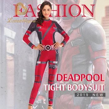 

Super Hero Deadpool Costume Cosplay Anime Bodysuit Halloween Costumes For Women Plus Size Jumpsuit