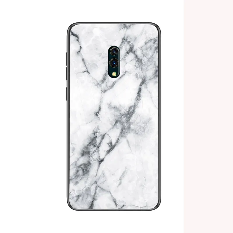 Белый Для Oppo Realme X чехол для телефона 6,5 дюймов мраморный жесткий чехол из закаленного стекла для Oppo K3 чехол градиентная защитная задняя крышка для телефона - Цвет: Белый