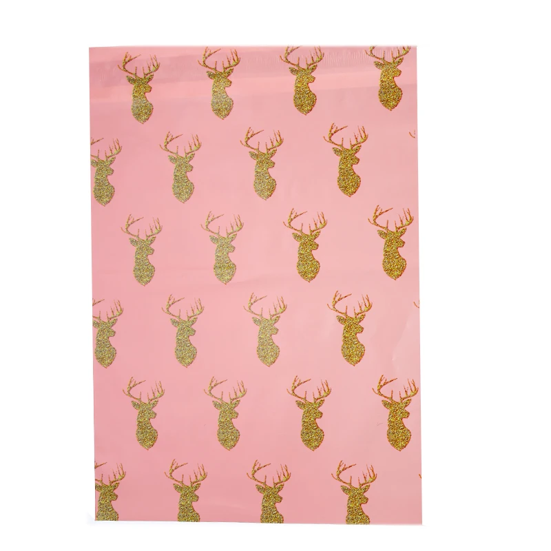 100 шт./лот, конверты с изображением рождественского оленя, самоклеющиеся пакеты для хранения, 260x330 мм, полиэтиленовые конверты,, почтовые пакеты