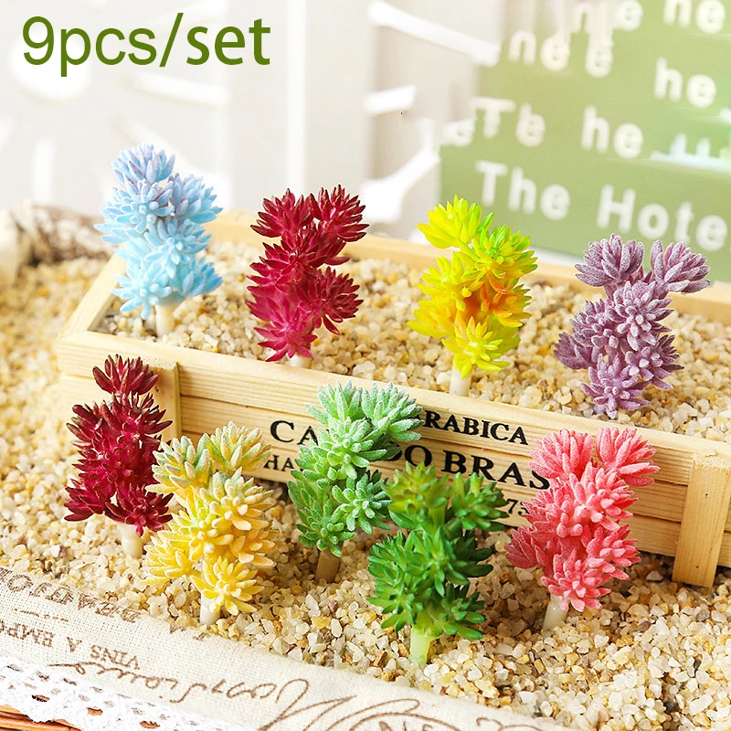 

9pcs Simulation Artificial Succulent Flower Plant Vivid Creative Home Decor Artificial Flower Wedding Party Bedroom Office