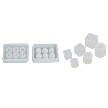 

2 Set Round Square Silicone Mold Mould Casting Resin for Jewelry Pendant Bangle Bracelet Making Mold DIY Hand Craft Tool White