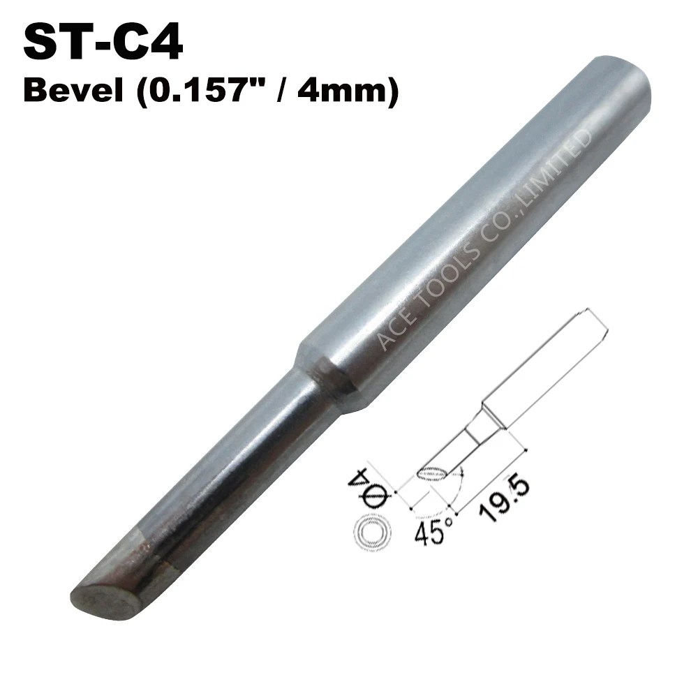 

ST-C4 Replacement Soldering Tips Bevel 4mm Fit WELLER SP40L SP40N SPG40 WP25 WP30 WP35 WLC100 Handle Iron