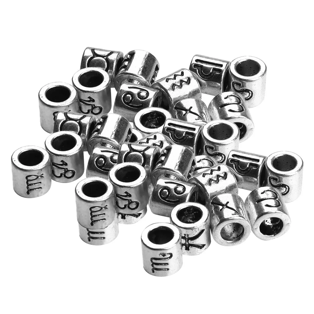 60 Pieces 12 Constellation Spacer Beads Charms Beads Intermediate Beads Metal Beads DIY Necklaces, Bracelets, Earrings