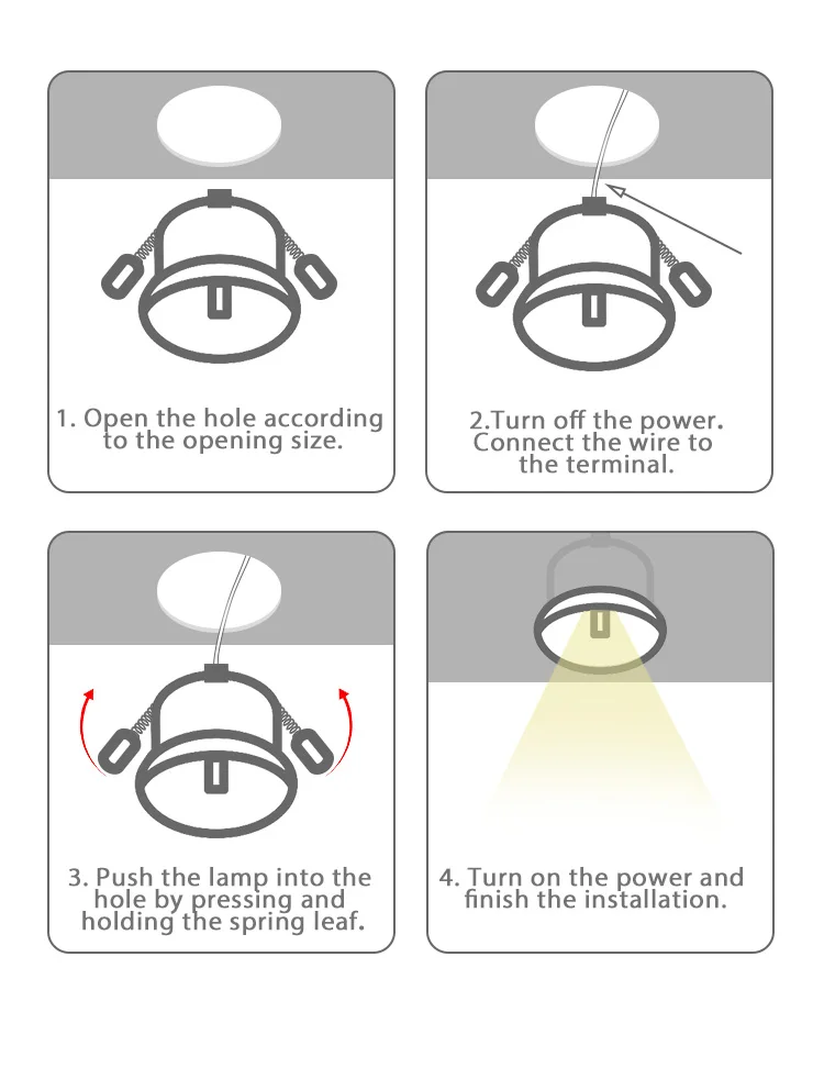 Emissor de Luz Lâmpada de Iluminação Três-cor sem Luz Diodo Downlight Embutido Spotlight Iluminação Teto Doméstica Principal Display Alto Anti-brilho 7 sem luz principal display alto anti-brilho