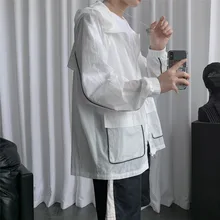 Summer Thin Track Jacket Men's Fashion Solid Color Casual Hooded Jackets Mens Streetwear Loose Hip Hop Bomber Jacket Men M-5XL Coats Summer Thin Track Jacket Men's Fashion Solid Color Casual Hooded Jackets Mens Streetwear Loose Hip Hop Bomber Jacket Men M-5XL Coats