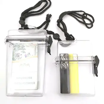 

1PCs Plastic Transparent Cigarette Case Box With Lanyard Chain Punk Hip Hop Hard Shell Waterproof Travel Storage Box