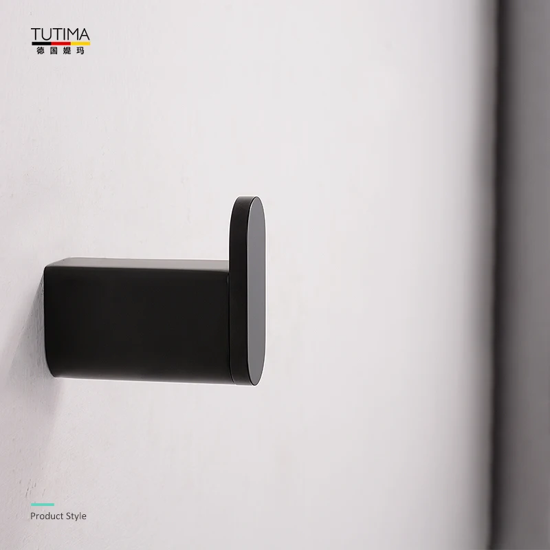 TUTIMA 304 Нержавеющая сталь душевая черная крючок для одежды Туалетная техника аксессуары