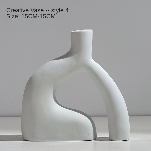 Ceramic Vase White Nordic Style Ceramic Vase Modern Minimalist Vase Vase for Home Decoration Decoracion Nordica Hogar
