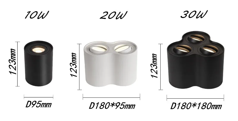 莱维奇明装筒灯LED天花灯斗胆灯格栅灯多头吸顶背景墙换光源射灯-tmall_16