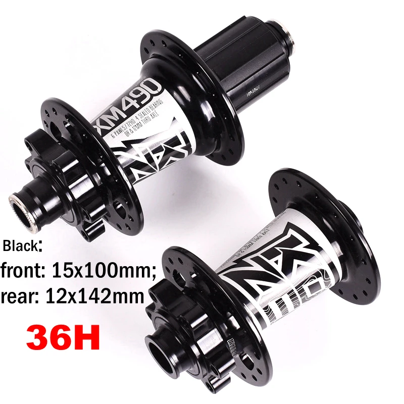 15x100 12x142mm 36H Koozer XM490 ступицы герметичные 4 подшипника MTB горный велосипед ступица задняя 10*135 мм QR 12*142 мм 28 32 36 отверстия дисковый тормоз ступица велосипеда - Цвет: 15x100 12x142mm 36H