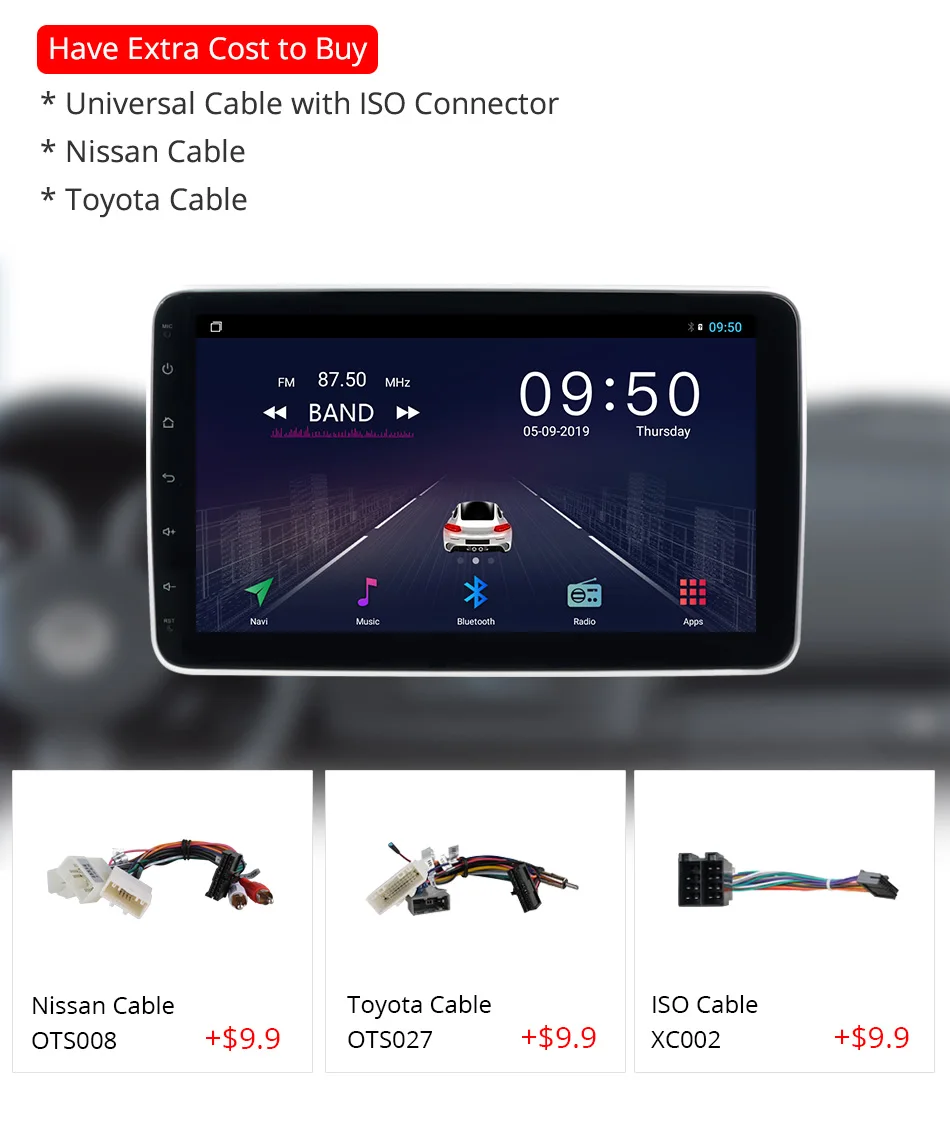 Ownice k3 k5 k6 1280*720 10," Android 9,0 Вращающийся 1 din 2 din универсальный gps Navi автомобильный стерео плеер радио 4G 360 панорама SPDIF