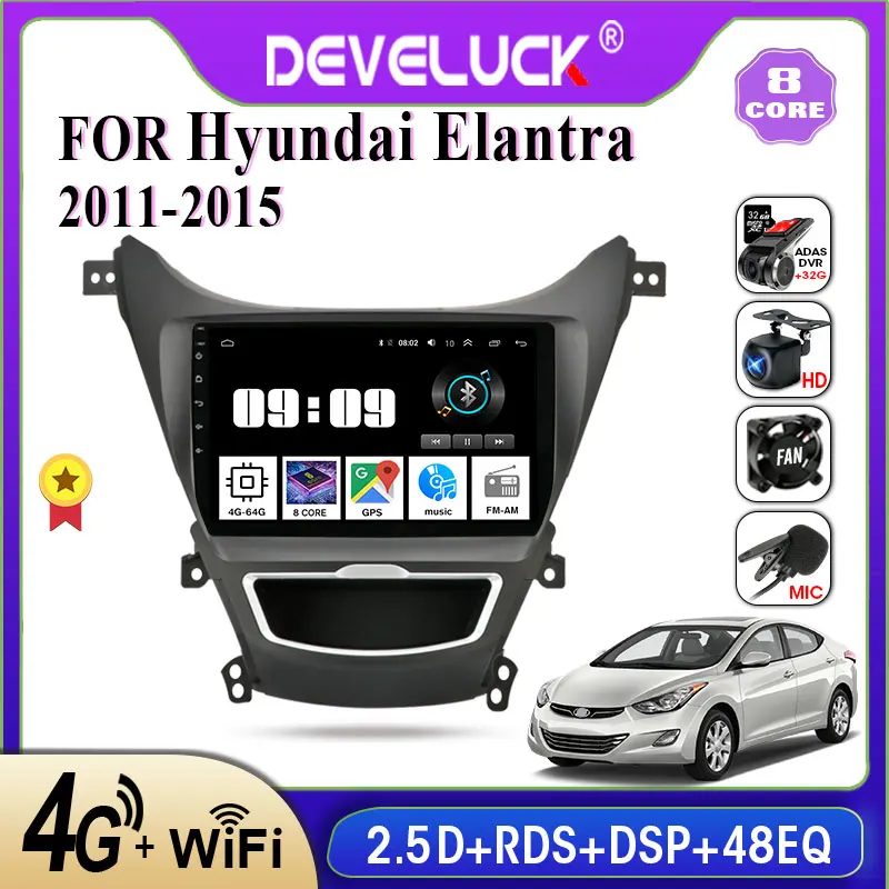 

Develuck Android 9.0 2 din Car Radio Multimedia video Player Navigation GPS IPS For Hyundai Elantra Avante I35 2011-2016 8 core